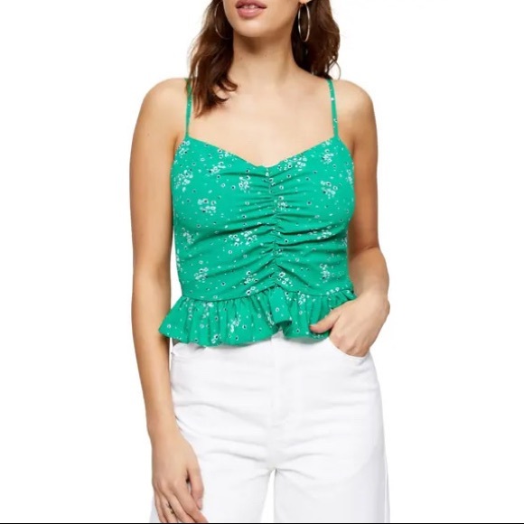TOPSHOP Green Floral Cami - Picture 2 of 11